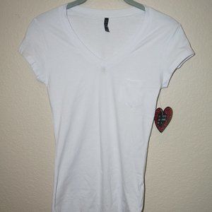 Splash White V-Neck T-shirt